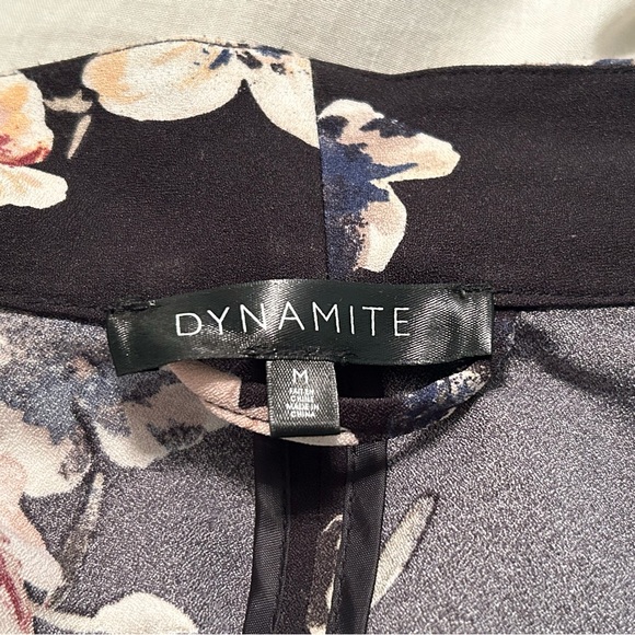 Dynamite Collarless Floral Blazer Black M - Picture 4 of 5